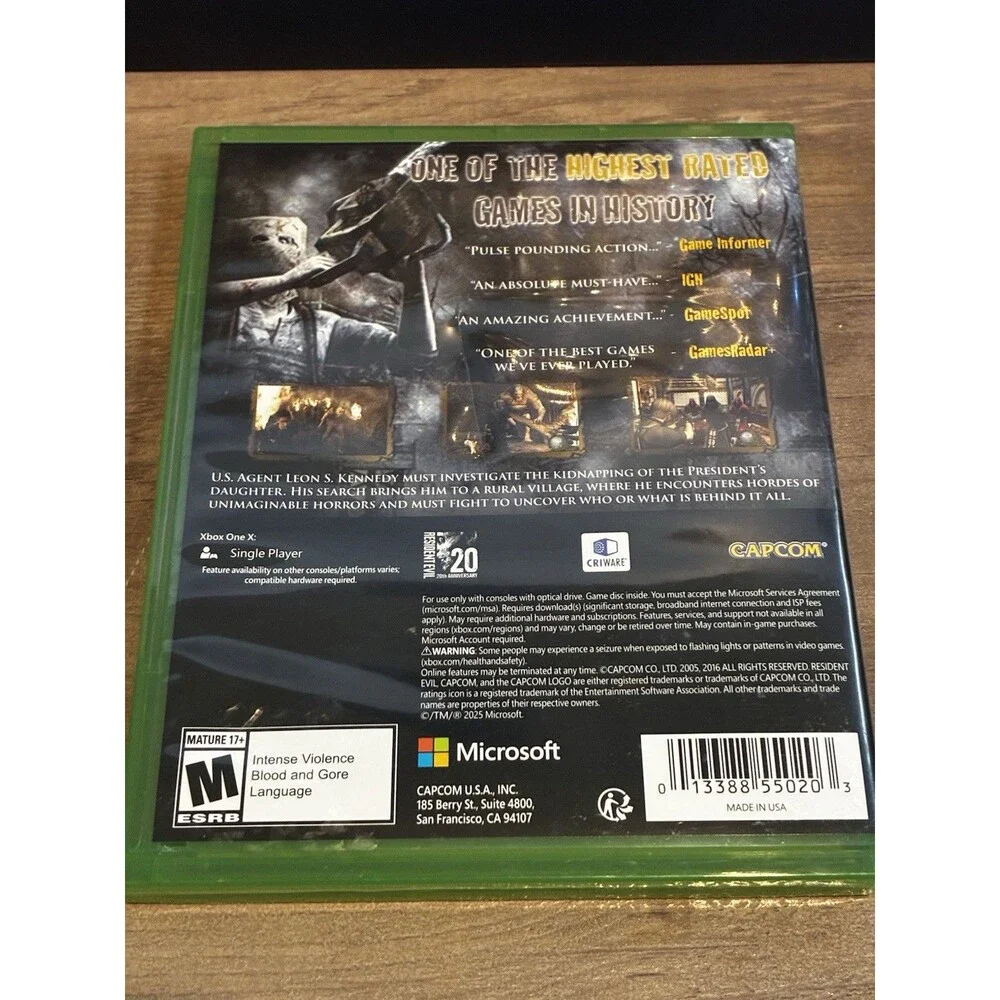 Resident Evil 4 (Microsoft Xbox One, 2016)